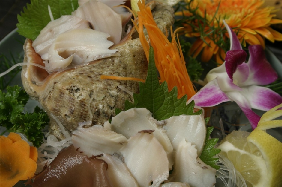 海螺片寿司图片 油爆海螺片中式菜品美食素材图片