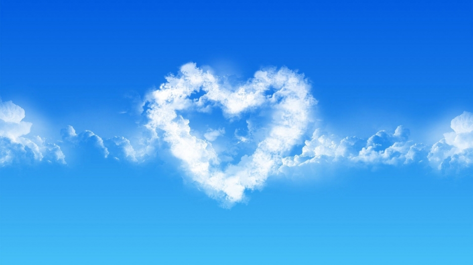 精选天空中的爱心形云朵创意爱心图片素材唯美风景高清图片下载第二辑