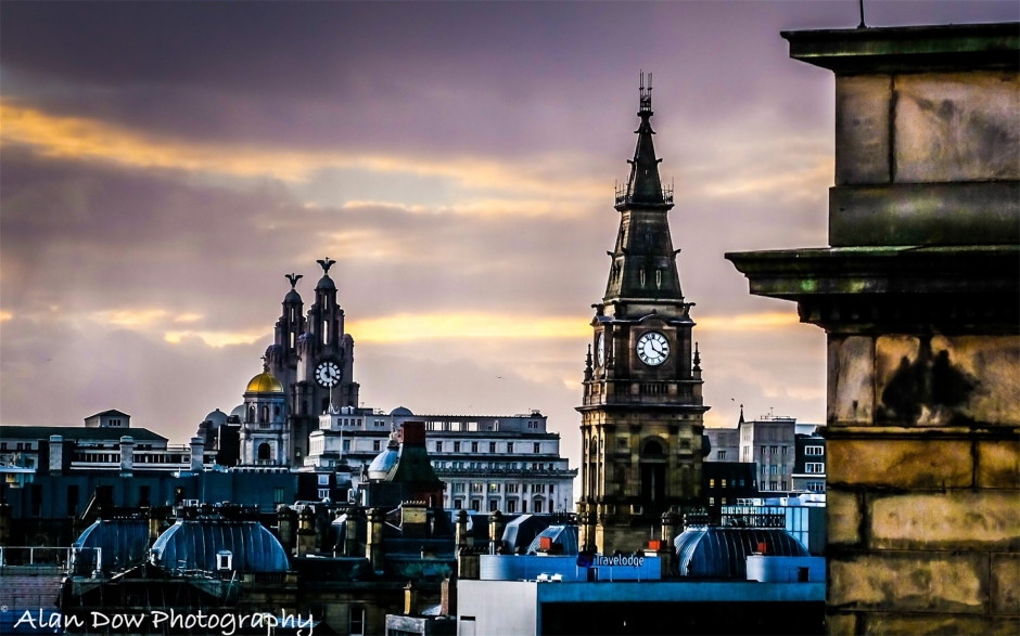 美丽夜景高清图片素材 美丽利物浦夜景摩天轮钟楼高清壁纸