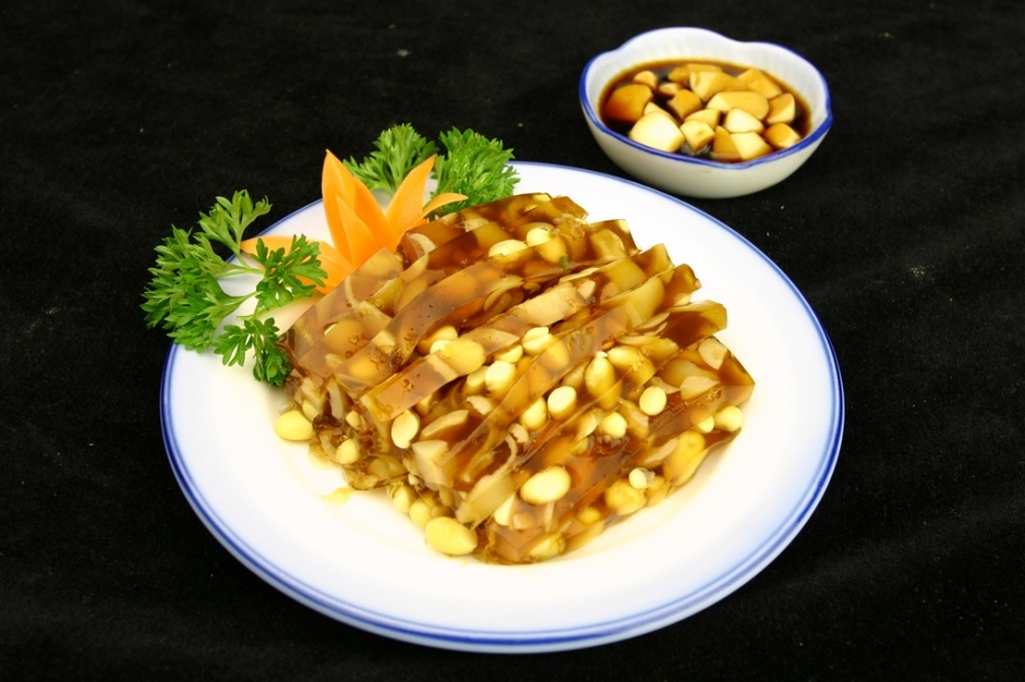 皮冻黄豆凉菜系列美食素材图片