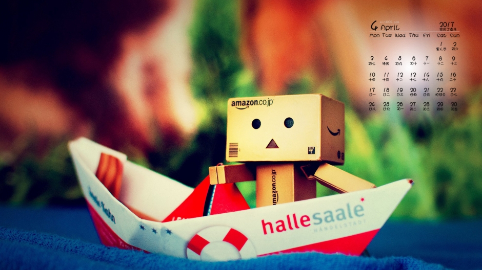 2017年4月可爱火柴人治愈系高清日历壁纸