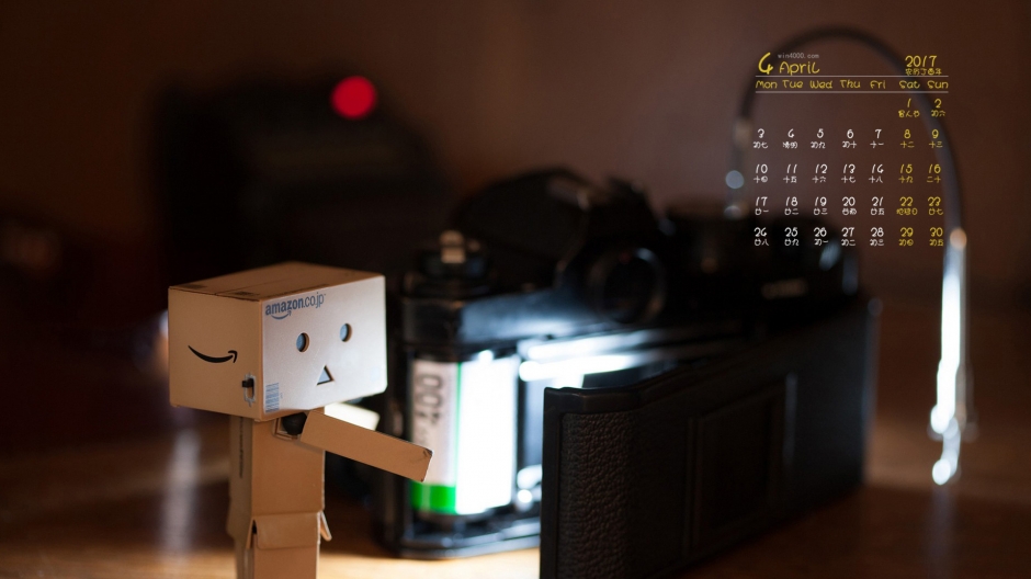 2017年4月可爱火柴人治愈系高清日历壁纸