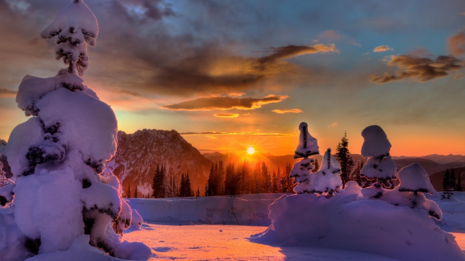 雪景屋图片 唯美高清雪景电脑壁纸图片