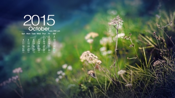 2015年10月风景日历壁纸