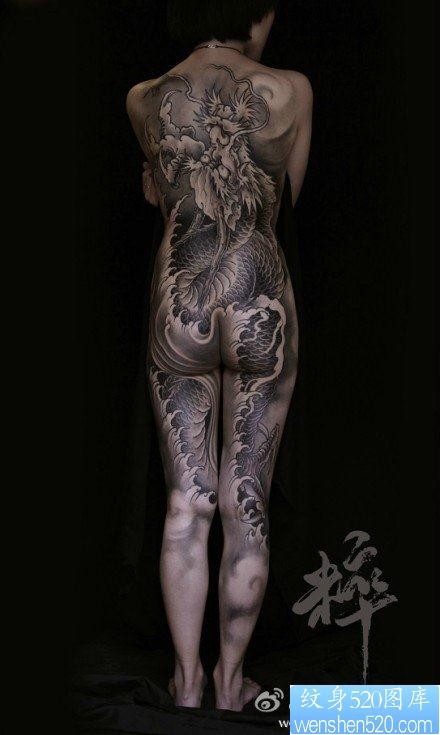 满背龙的纹身 超酷的满背龙纹身