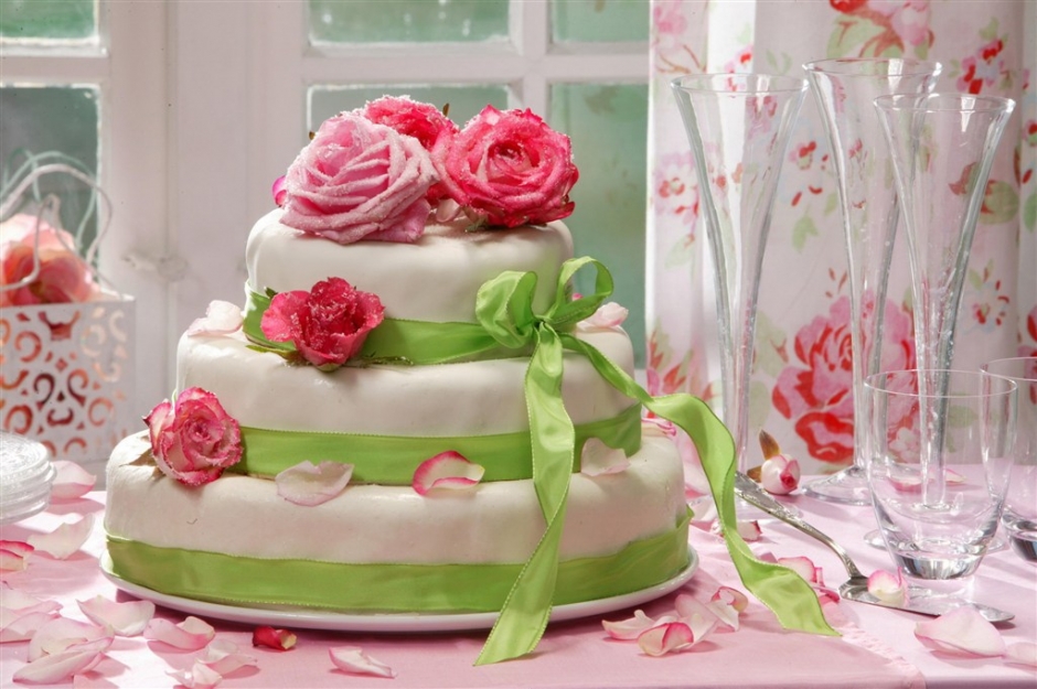 玫瑰花蛋糕图片 漂亮的玫瑰花蛋糕