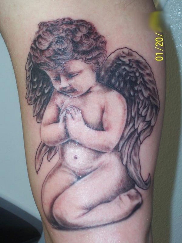 天使图案小纹身 可爱的小天使纹身图案大全