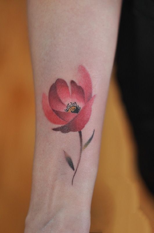 罂粟花纹身手臂图案 手臂罂粟花纹身图案