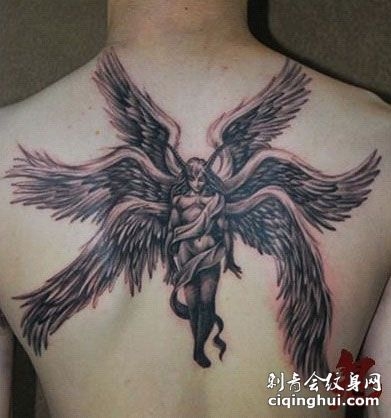 天使满背纹身 超霸气满背天使纹身图案