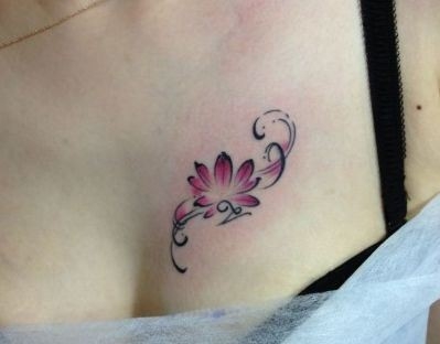 莲花藤蔓纹身 女性唯美流行的藤蔓纹身图片