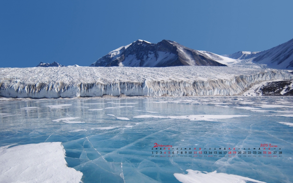 2017年2月南极冰雪日历壁纸