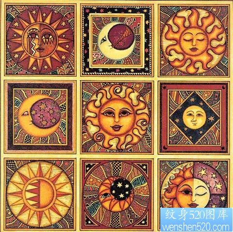 漂亮独特的太阳纹身图案