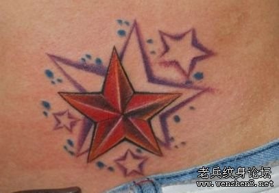 纹身图片：超经典帅气的五角星纹身图片图案