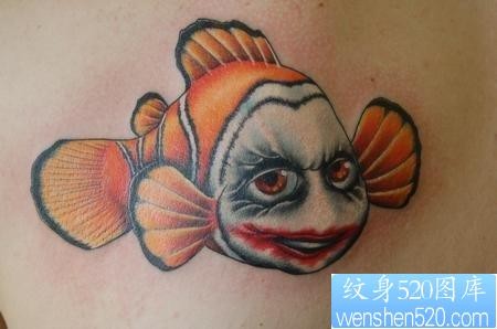 纹身培训学校：血腥小丑鱼文身图片图案