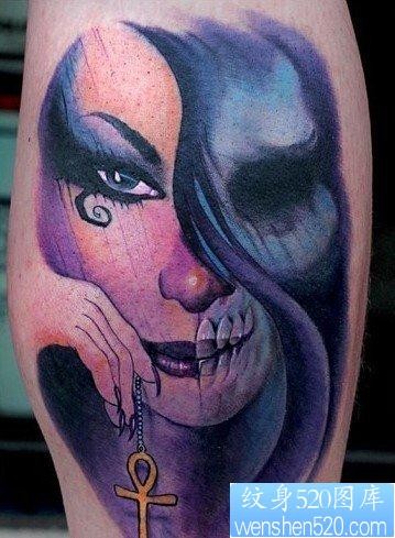 一张漂亮的欧美女鬼纹身图片