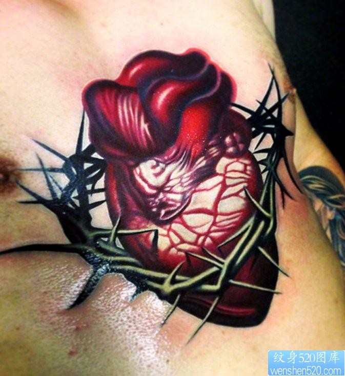 一张个性心脏纹身图片