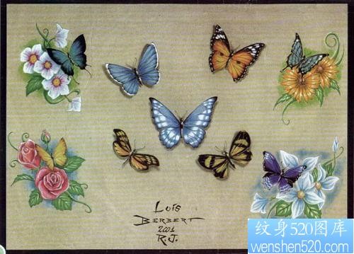 纹身图片：蝴蝶纹身图片图案