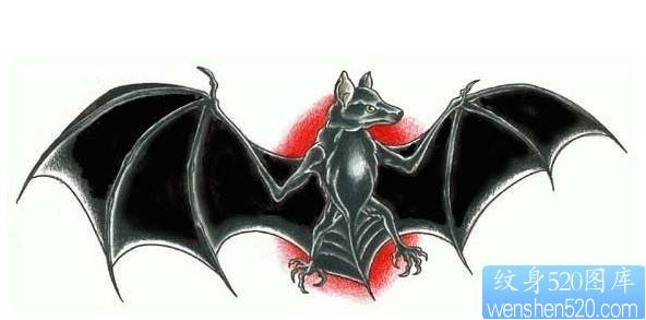 纹身图片：蝙蝠纹身图案