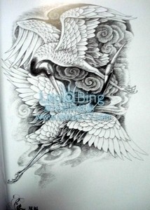 传统纹身图片：仙鹤纹身图片图案