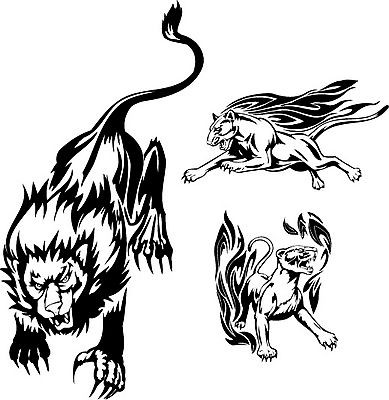 豹子纹身图片：图腾黑豹纹身图片图案