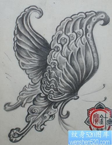 动物纹身图片：蝴蝶纹身图案