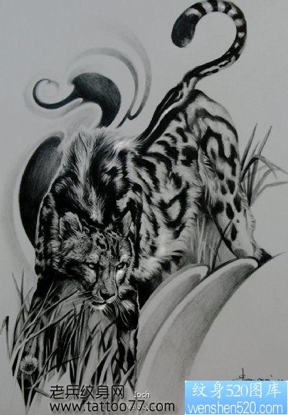 霸气的豹子纹身图片