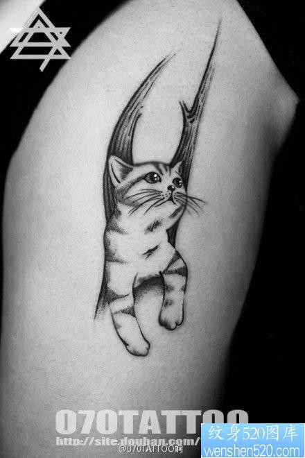 女孩子喜欢的可爱的猫咪纹身图片