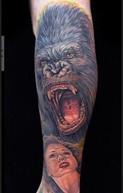 一组霸气大猩猩纹身图片