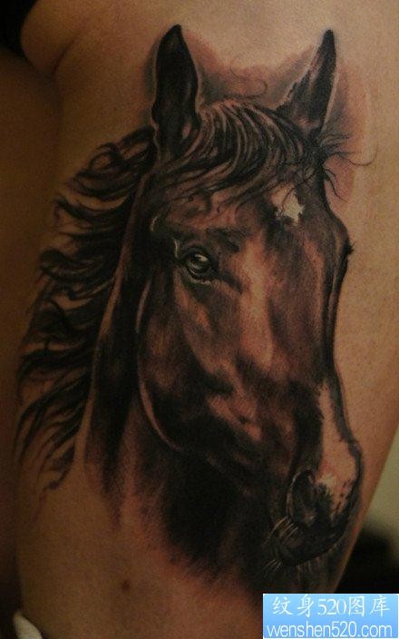 前卫很很酷的一张马纹身图片