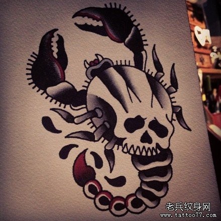 小巧流行的一张蝎子纹身手稿