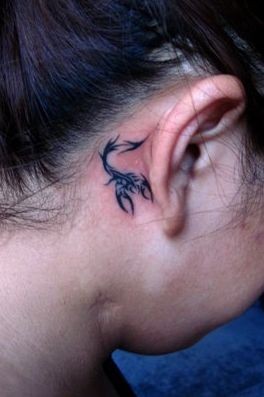 蝎子纹身图片：一张头部图腾蝎子纹身图案