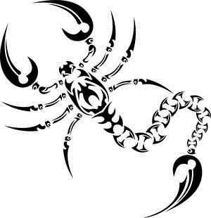 蝎子纹身图片：抽象蝎子图腾纹身图案