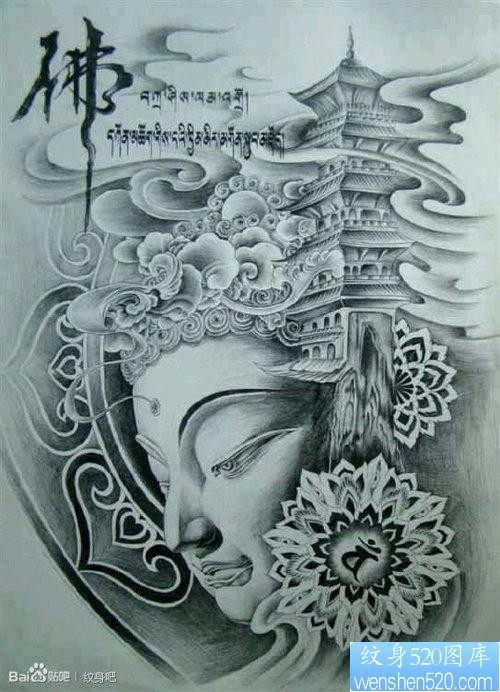 一张流行经典的如来佛祖纹身手稿
