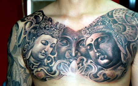 一组传统佛纹身图片