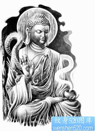 宗教纹身图片：一张如来佛祖纹身图案