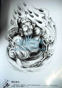 中国传统纹身图片：判官崔玉纹身图片图案