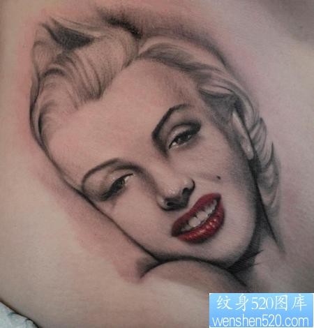 漂亮的玛丽莲梦露肖像纹身图片