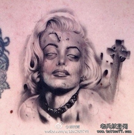另类漂亮的僵尸版玛丽莲梦露纹身图片