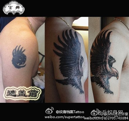 手臂霸气前卫的老鹰纹身图片