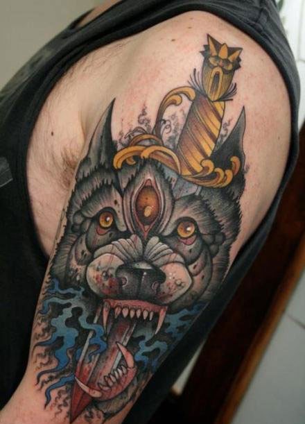 一组霸气的狼纹身图案