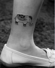 可爱小象纹在腿上好看吧！