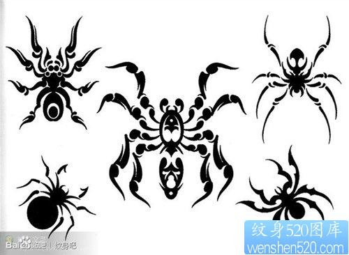 帅气经典的一组图腾蜘蛛纹身图片