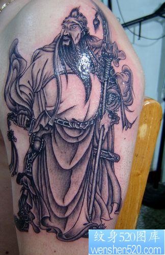 关公纹身图片：一幅手臂关公纹身图片纹身作品
