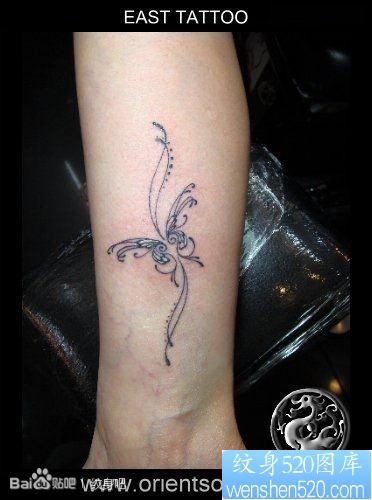 女人腿部潮流漂亮的蝴蝶纹身图片