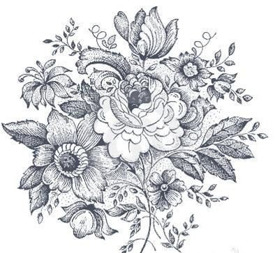 精美的手绘花卉纹身图案
