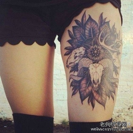 纹身520图库推荐一幅女人腿部纹身图片