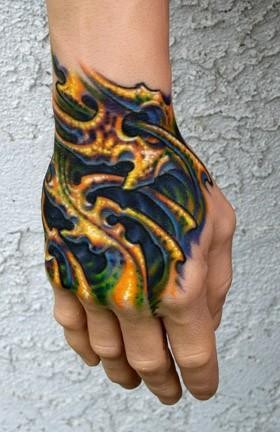 超酷的手背欧美纹身图片
