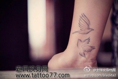 手臂唯美经典的图腾鸽子纹身图片