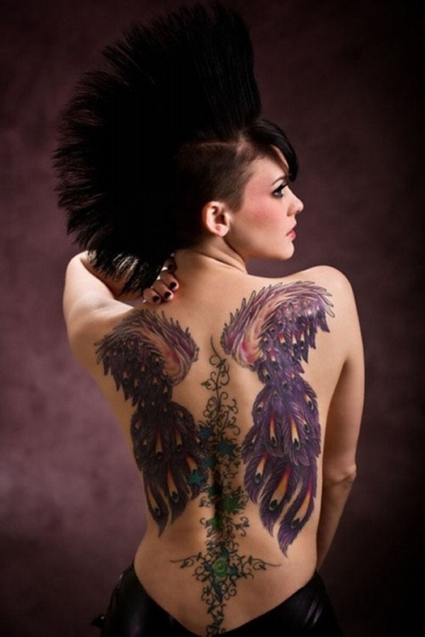女性背部性感纹身一组