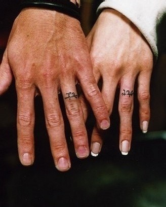 情侣手指戒指刺青